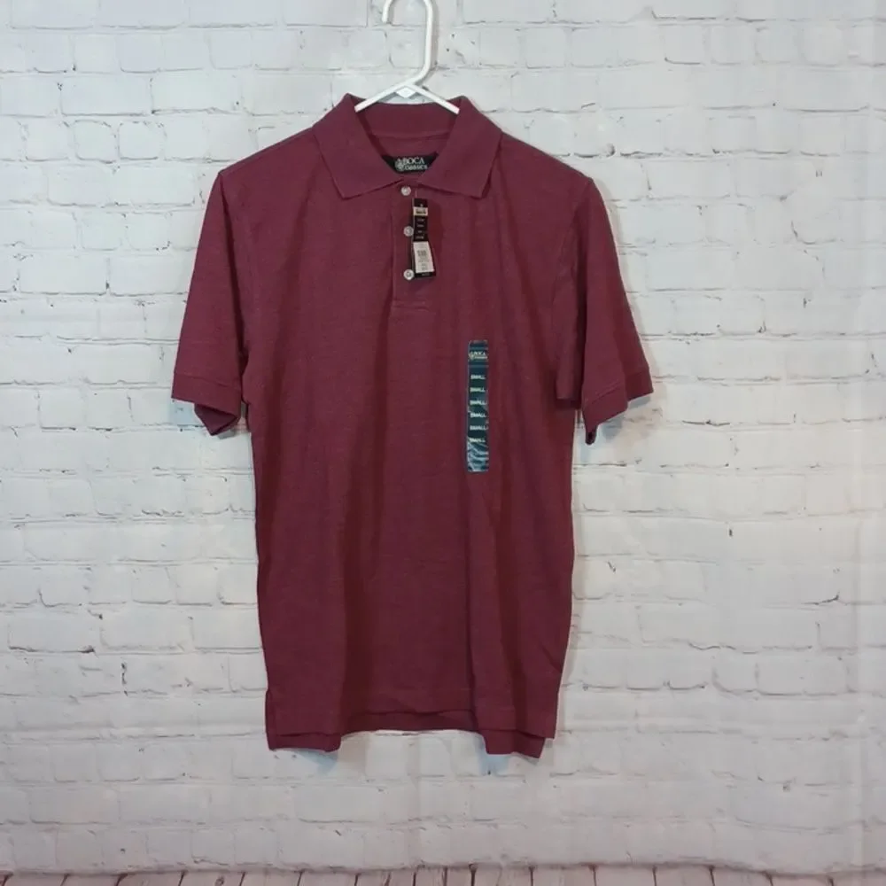 Boca Classic Men's Polo‎ Burgundy Shirt S NWT
